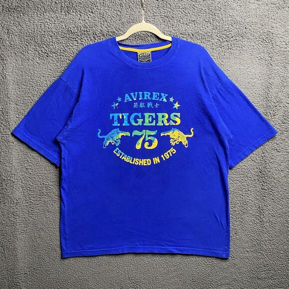 Vintage Y2K Avirex Tigers Brazil Graphic T-Shirt Mens XL Grunge Cyber - Picture 2 of 16